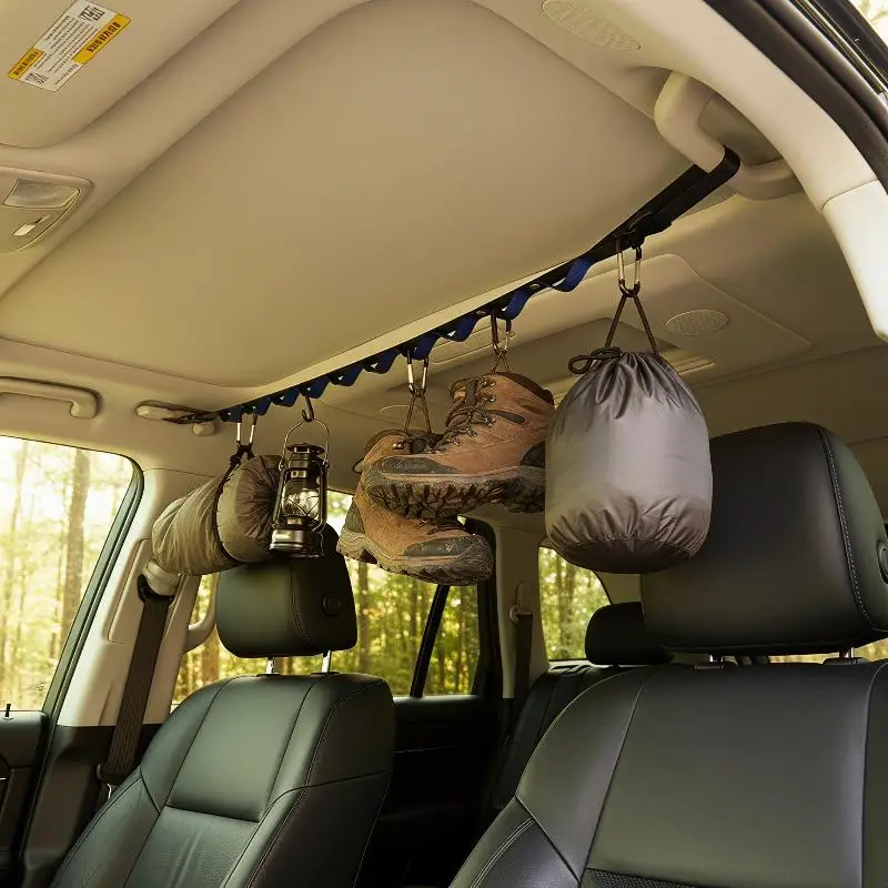 1PCS Car clothesline, car mounted multifunctional hanging rack, rear seat storage inside the car