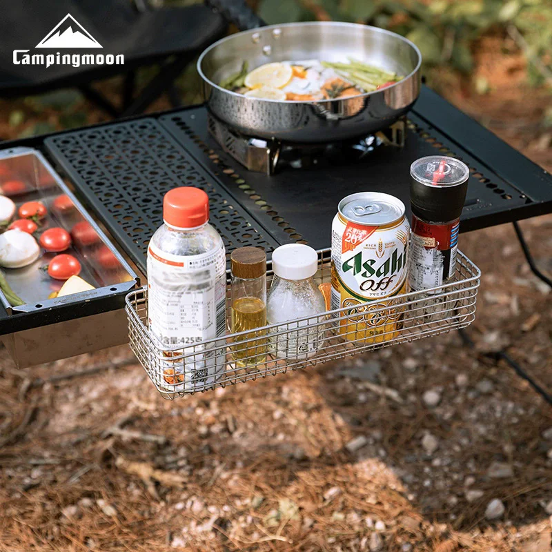 CAMPINGMOON CK-10 Basket Outdoor Camping Hanging Stainless Steel Storage Basket Seasoning Storage Basket Drainage