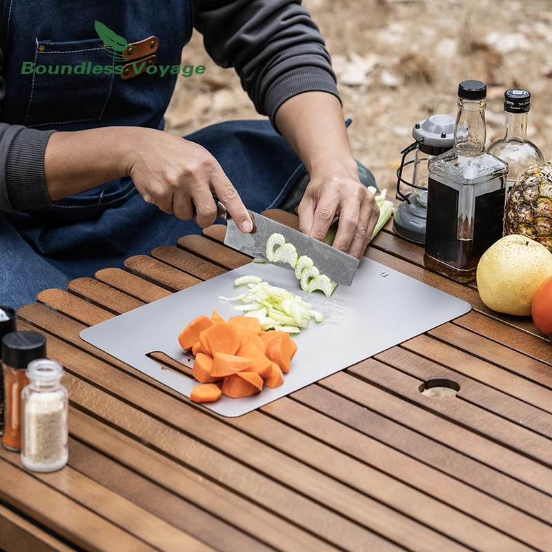 Boundless Voyage Titanium Cutting Board Thickened 1.5MM Kitchen Outdoor Fruits Vegetable Meat Chopping Block Cutting Board